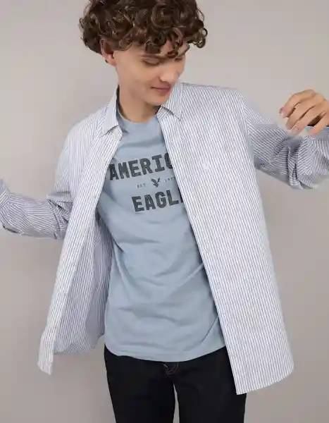Camisa Hombre Azul Talla LARGE 2830401 American Eagle