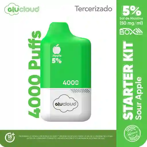 Combo Glucloud Starter Kit Sour Apple Pod Box / 4000 Puff