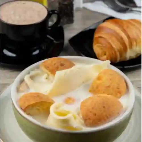 Changua Sencilla, Bebida Caliente,pan C6