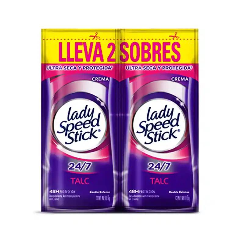 Lady Speed Stick Desodorante en Crema Talc Double Defense
