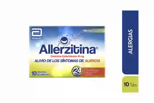 Allerzitina Antihistamínico (10 mg) Tabletas Recubiertas