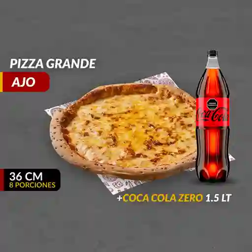 Pizza queso con ajo (g) + gaseosa 1,5l