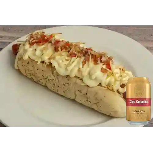 Combo Choriperro Ingeniero + Club Col. Dorada Lata 330ml