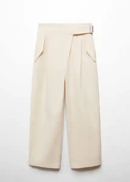 Pantalón Mule Offwhite Talla 40 Mujer Mango