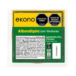 Albondigon Con Verduras 425gm Ekono