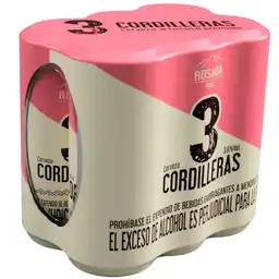 3 Cordilleras Cerveza Rosada 269 mL x 6 Und