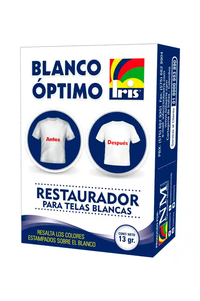 Iris Tinte Restaurador para Telas Blancas Óptimo