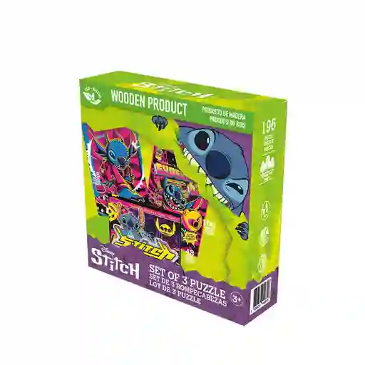 Set de 3 Rompecabezas Stitch Ronda