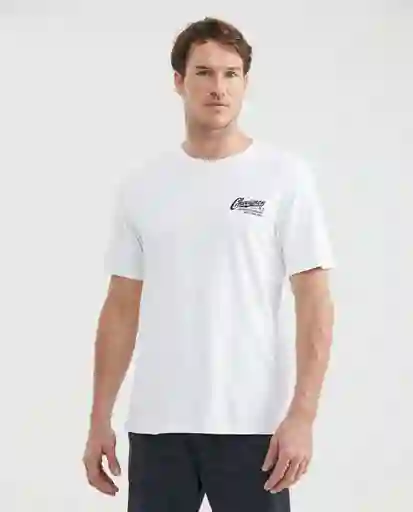 Camiseta Graphic Text Masculino Blanco 0 Claro XL Chevignon