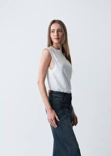 Camiseta Mujer Crudo Puro Claro Talla S 503G075 Naf Naf