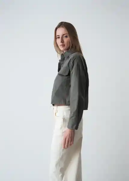 Camisa Amaranta Mujer Gris Cable Talla L 419g319 Naf Naf