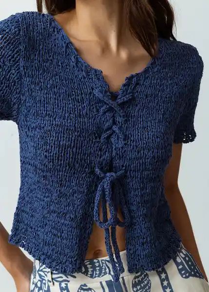 Blusa Tejido Mujer Azul Cetaceo Talla S 482G028 Naf Naf