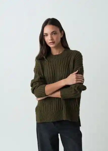 Saco Tejido Mujer Verde Galeras Ultraoscuro M/L 582G081 Naf Naf