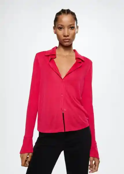 Camisa Celina Fucsia Talla M Mujer Mango