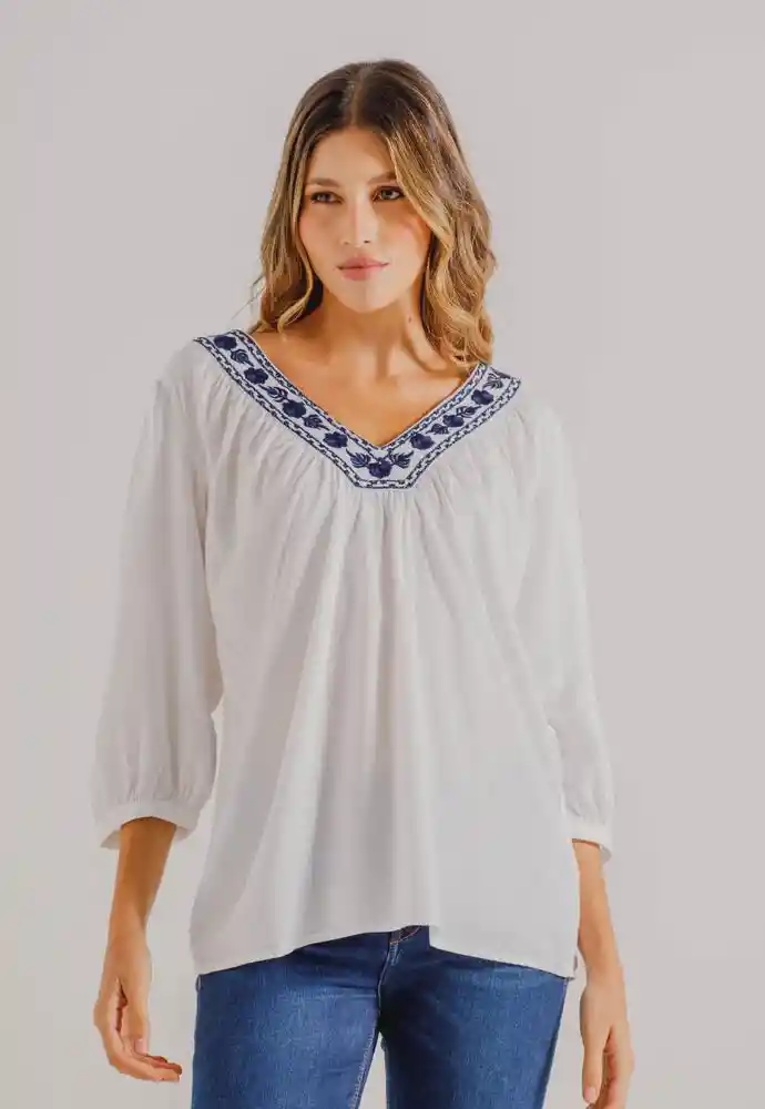 Blusa Manga Larga S-blanco