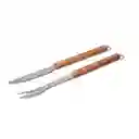 Ambiente Gourmet Set de Cuchillo y Tenedor Bbq Acacia