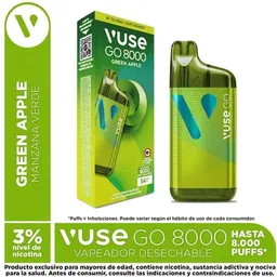 Vapeador Vuse Go 8000 Green Apple (1 Und)