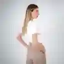 Blusa Manga Corta Escote Redondo Blanco M Fuera de Serie