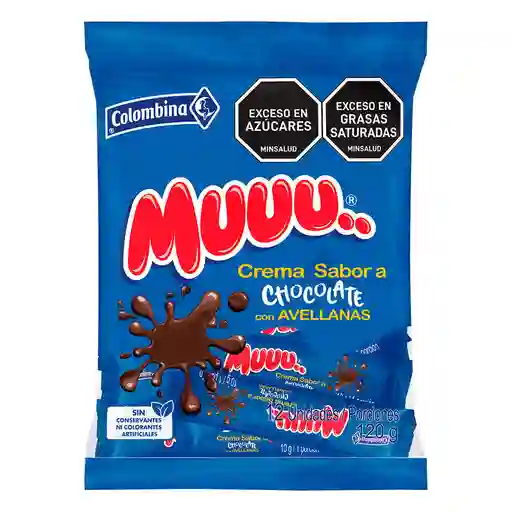 Muuu Crema Sabor A Chocolate Con Avellanas por 12 und