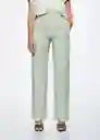 Pantalón Mare-A Verde Pastel Talla S Mujer Mango