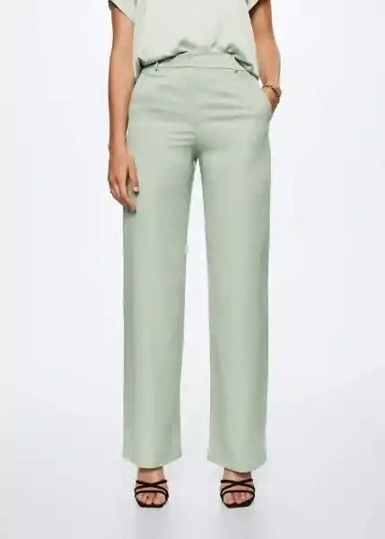 Pantalón Mare-A Verde Pastel Talla S Mujer Mango