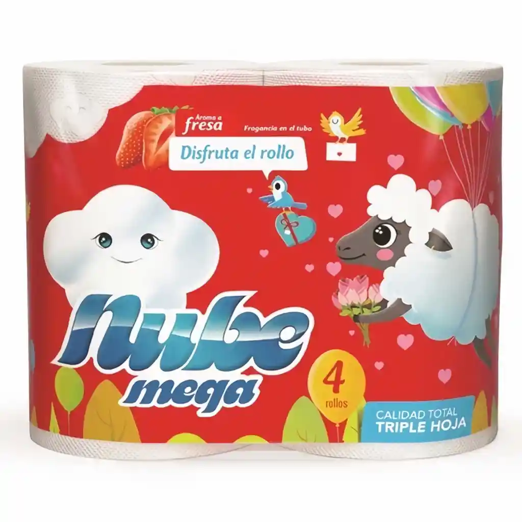 Nube Papel Higiénico Mega Rollo Triple Hoja