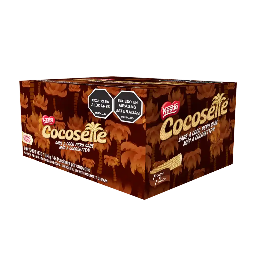 Galletas COCOSETTE Wafer rellenas con crema de coco 24 Unds x 46g c/u
