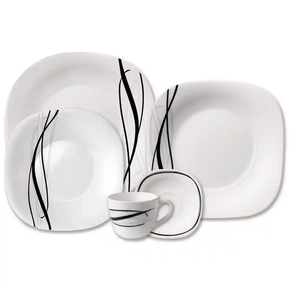 Vajilla Parma Flow Black Bormioli 20 Piezas (4 Puentos)
