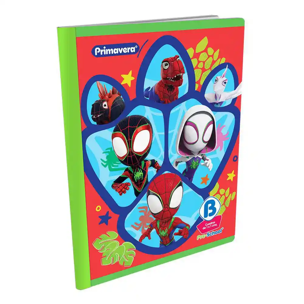 Cuaderno Cuadriculado 100 Hojas Cosido Primavera