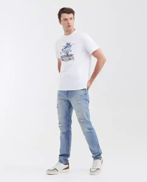 Jean Slim Fit- Famous Azul Cristalino Claro T 32/32 Chevignon