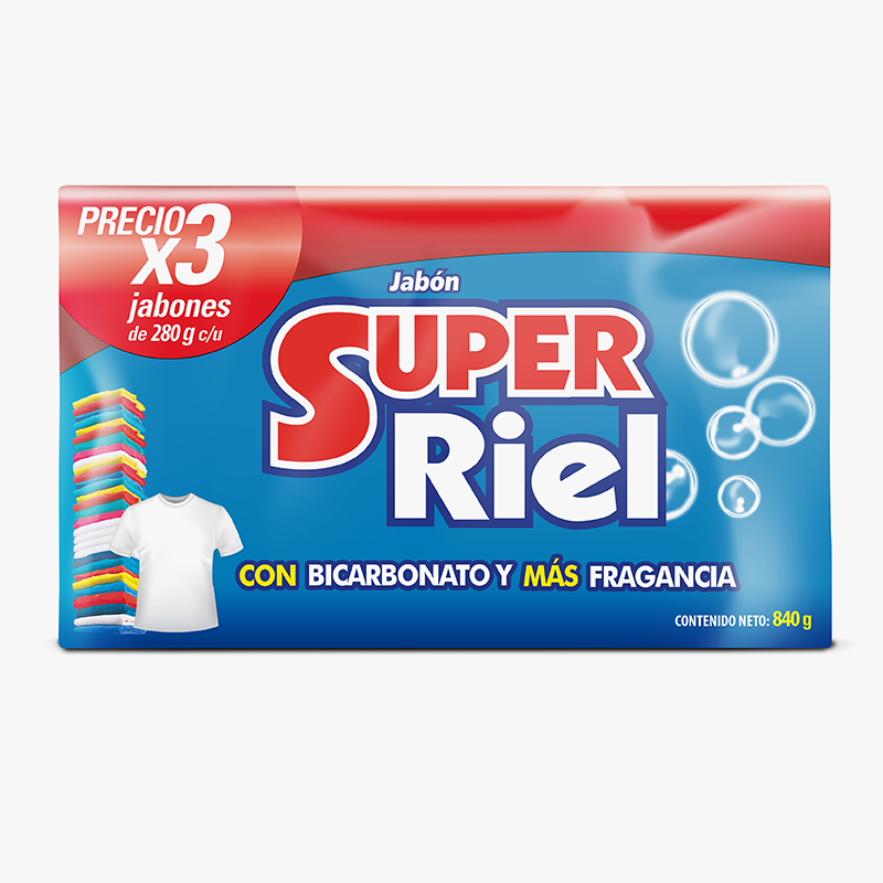 Super Riel Jabón para Ropa con Bicarbonato 840 g