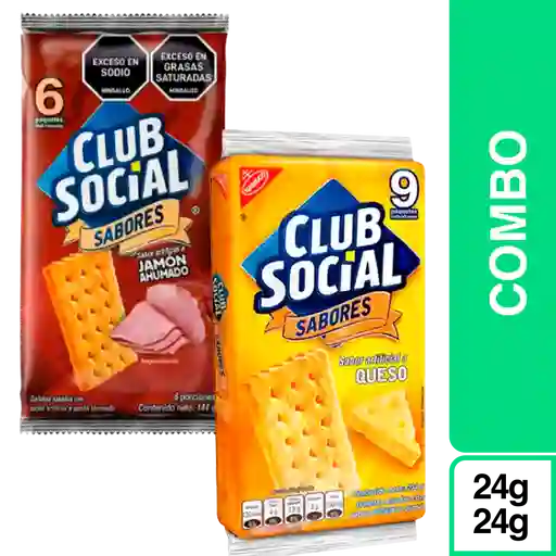 Combo Club Social Jamón 6 Und + Club Social Queso 6 Und