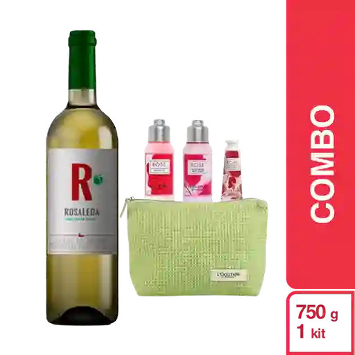Combo Rosaleda Vino Blanco Sauvignon + Kit Rosa Para Mamá
