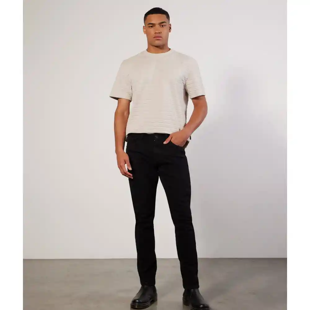 Jeans Slim Esencial Negro Hombre Seven Seven Talla 36