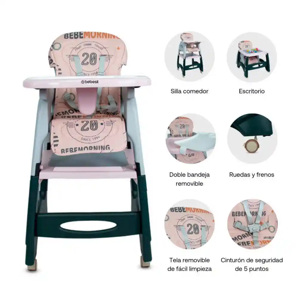 Silla Comedor Escritorio Duo Desk Niña Bebesit Yy71p