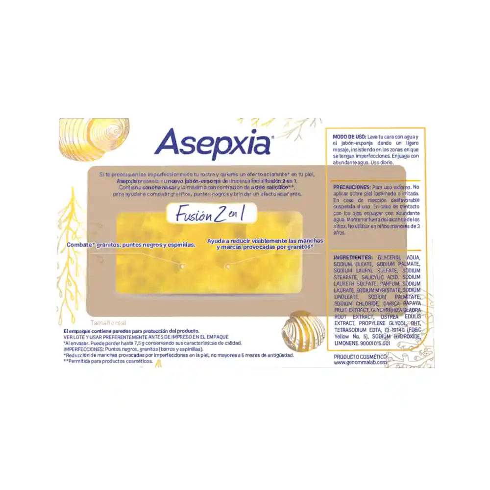 Asepxia Jabón Esponja Fusion 2 en 1
