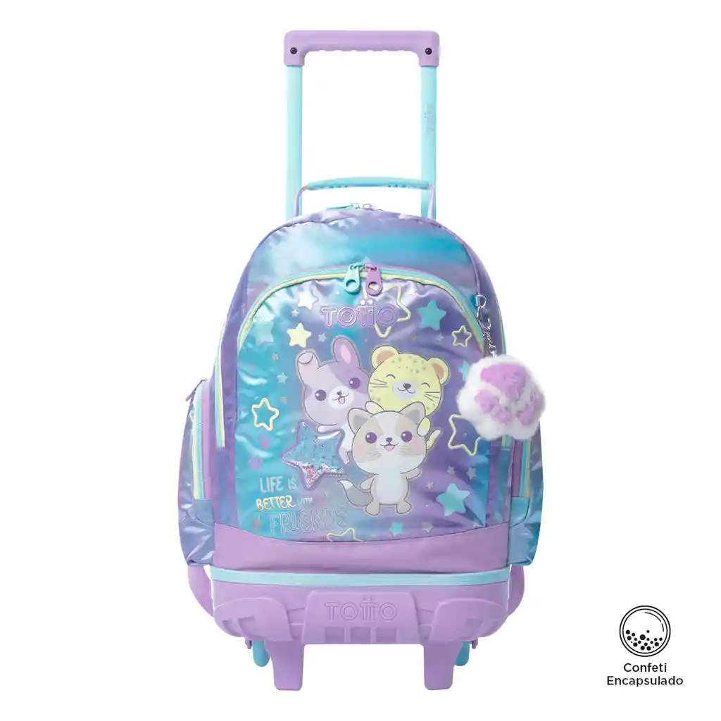 Morral Con Ruedas Niña Friends Mediano Morado