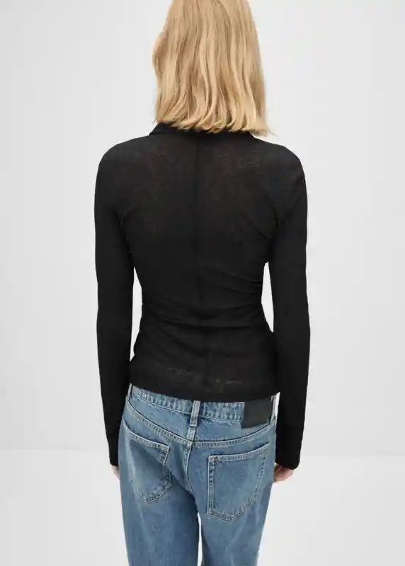 Blusa Lor Negro Talla L Mujer Mango