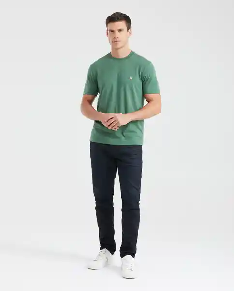 Camiseta Cuello Masculino Verde Mirto Oscuro Talla L Chevignon