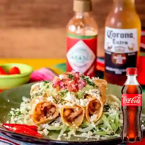 Combo Flautas + Coca Cola Original 400 ml