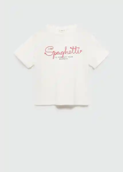 Camiseta Spagueti Offwhite Talla 08 Niñas Mango