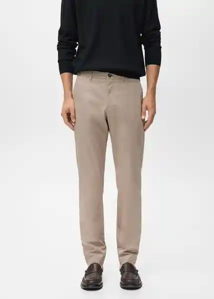 Pantalón Dublino Beige Talla 44 Hombre Mango