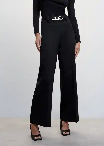 Pantalón Joya Negro Talla 44 Mujer Mango