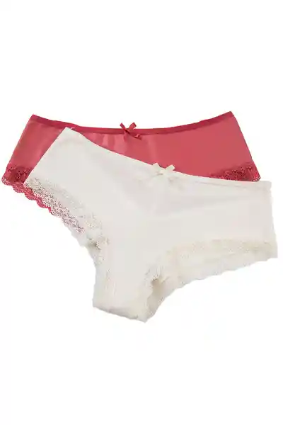 Lili Pink Pack Panty Hípster Blanco Terracota Talla S Ref.Ib401