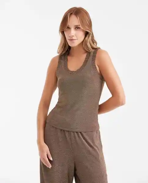 Camiseta Lurex Tank Top Café Arboleda Ultraoscuro M Chevignon
