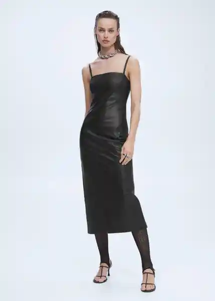 Vestido Gilda Negro Talla L Mujer Mango