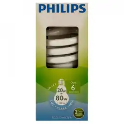 Philips Bombillo Eco Twister de 20W y Luz Fría