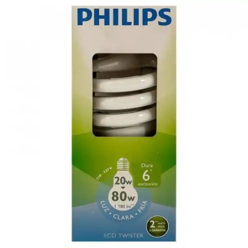 Philips Bombillo Eco Twister de 20W y Luz Fría