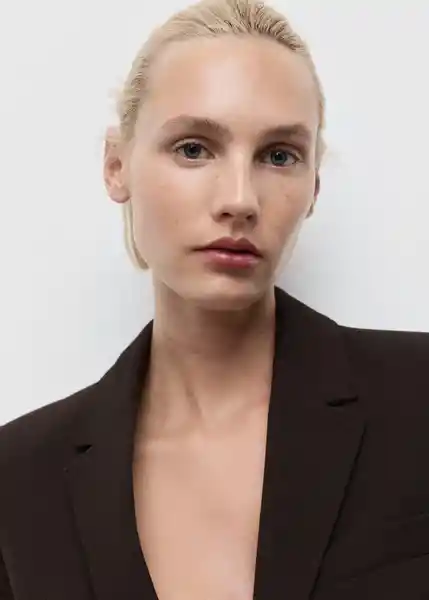 Blazer Americana Bergen Chocolate Talla XS Mujer Mango