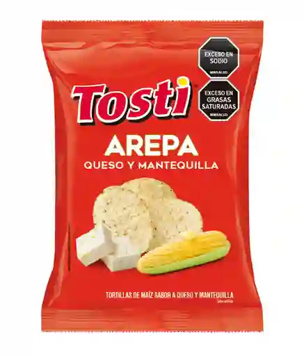 Tosti Pasabocas de Arepa Sabor a Queso y Mantequilla